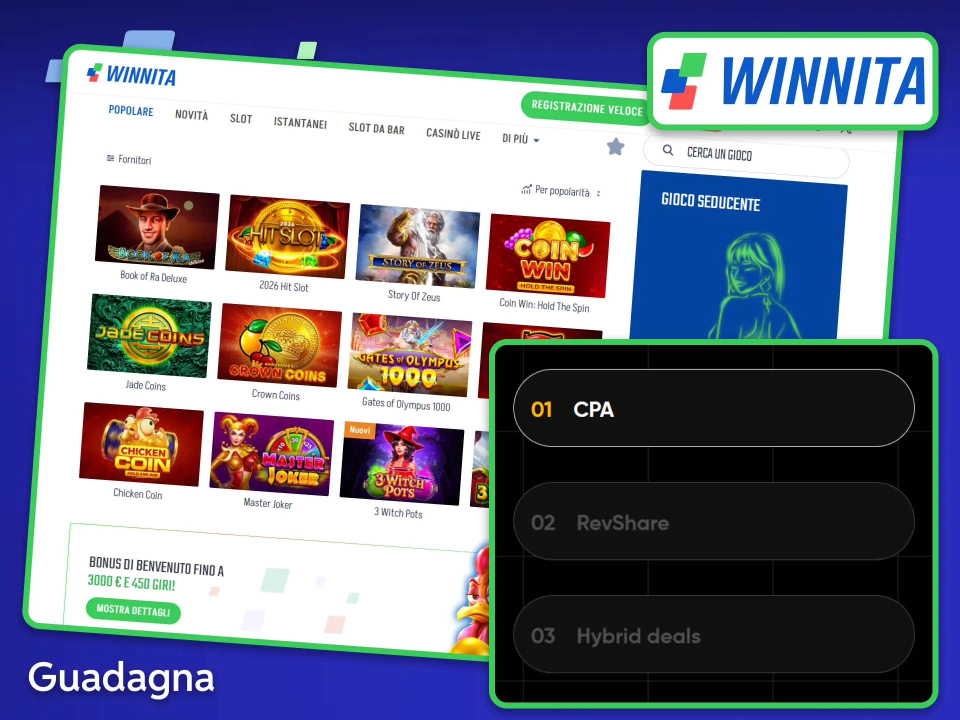 Ottieni il massimo dalle tue piattaforme e scopri come guadagnare con il programma di affiliazione di Winnita.