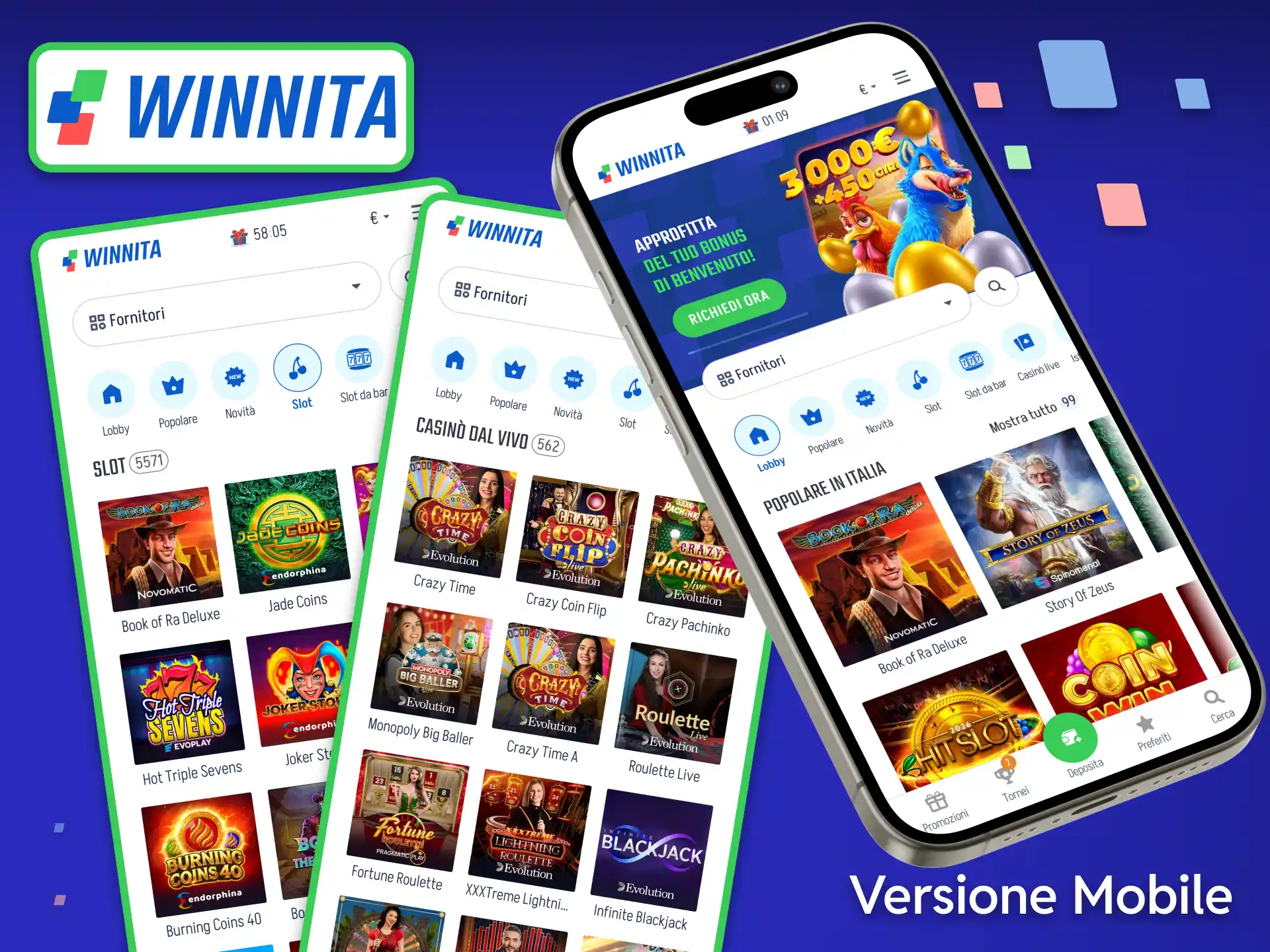 Se preferisci non installare alcun software, puoi consultare la versione mobile del sito di Winnita, ottimizzata per qualsiasi browser.