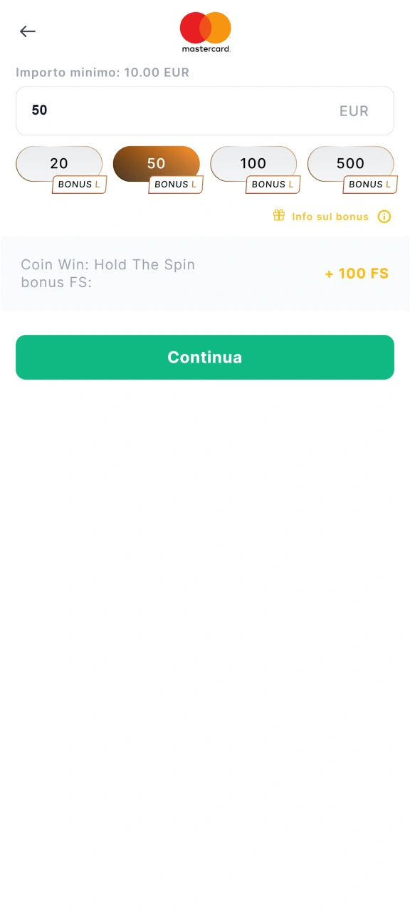 Specifica i dettagli del deposito nella pagina dedicata ai depositi su Winnita.