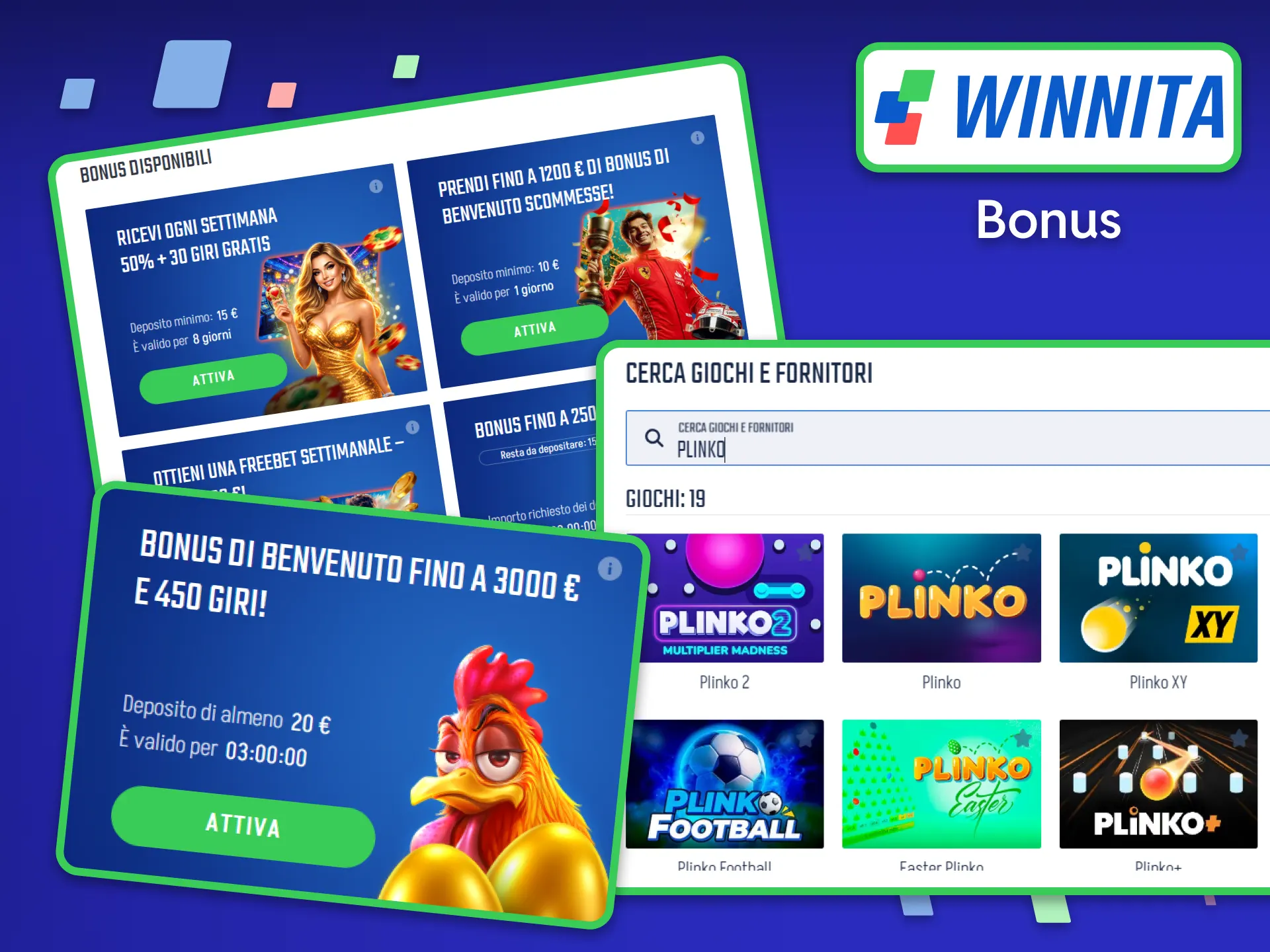 Approfitta al massimo delle promozioni di benvenuto e richiedi il bonus Winnita per giocare a Plinko con fondi extra.