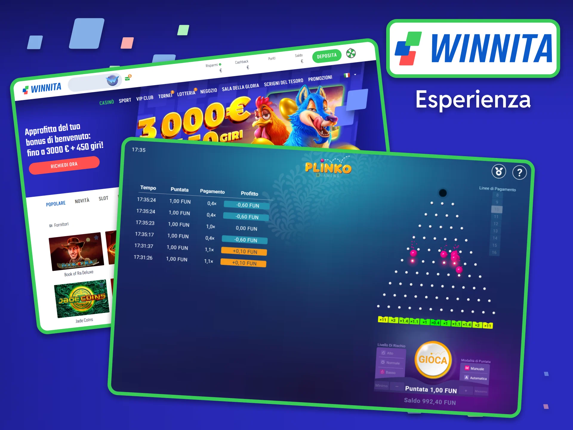 Goditi un'interfaccia fluida e un audio coinvolgente durante la tua esperienza di gioco con Plinko su Winnita.