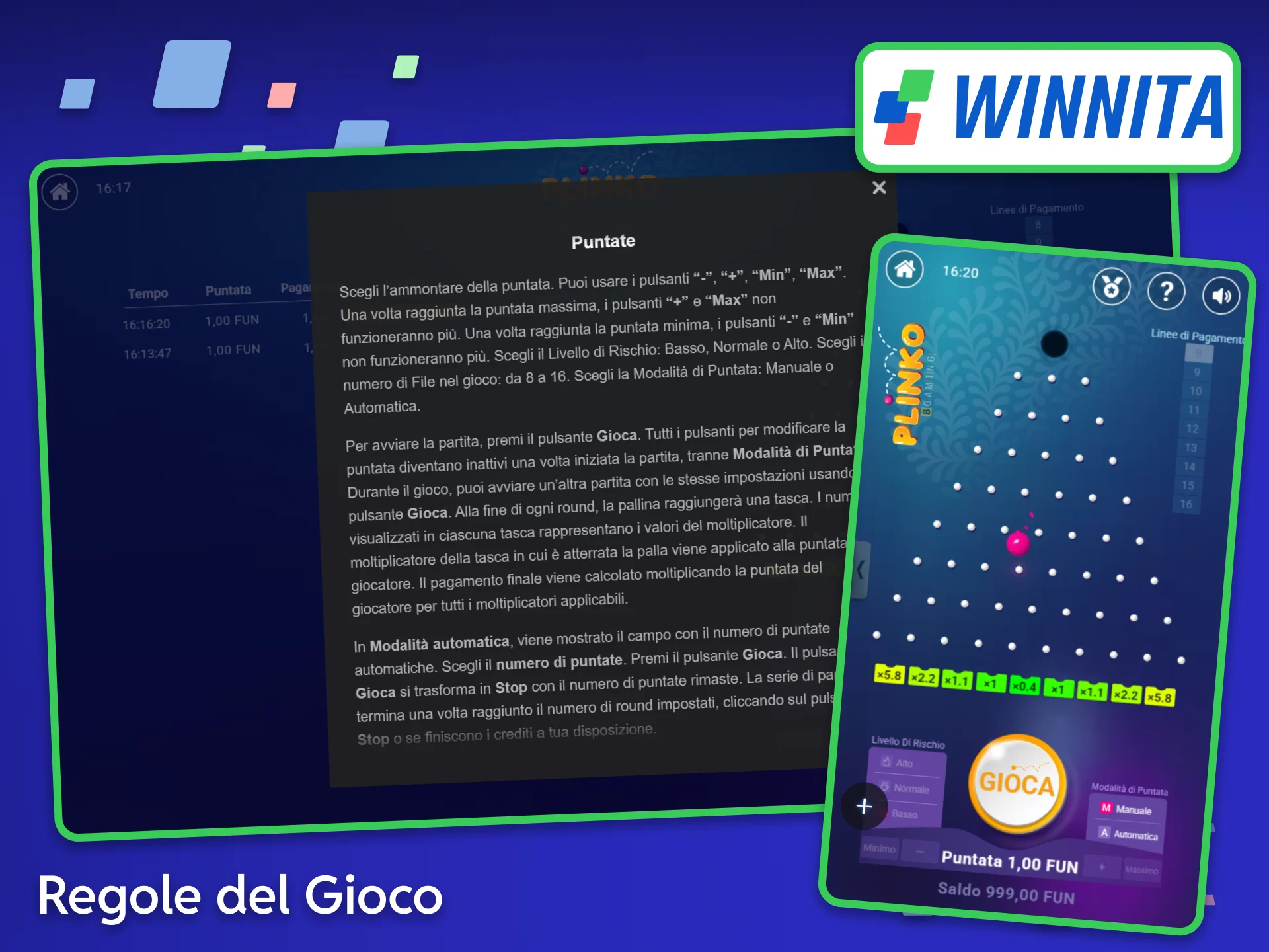 Scopri le meccaniche dei moltiplicatori leggendo le regole del gioco Plinko su Winnita.