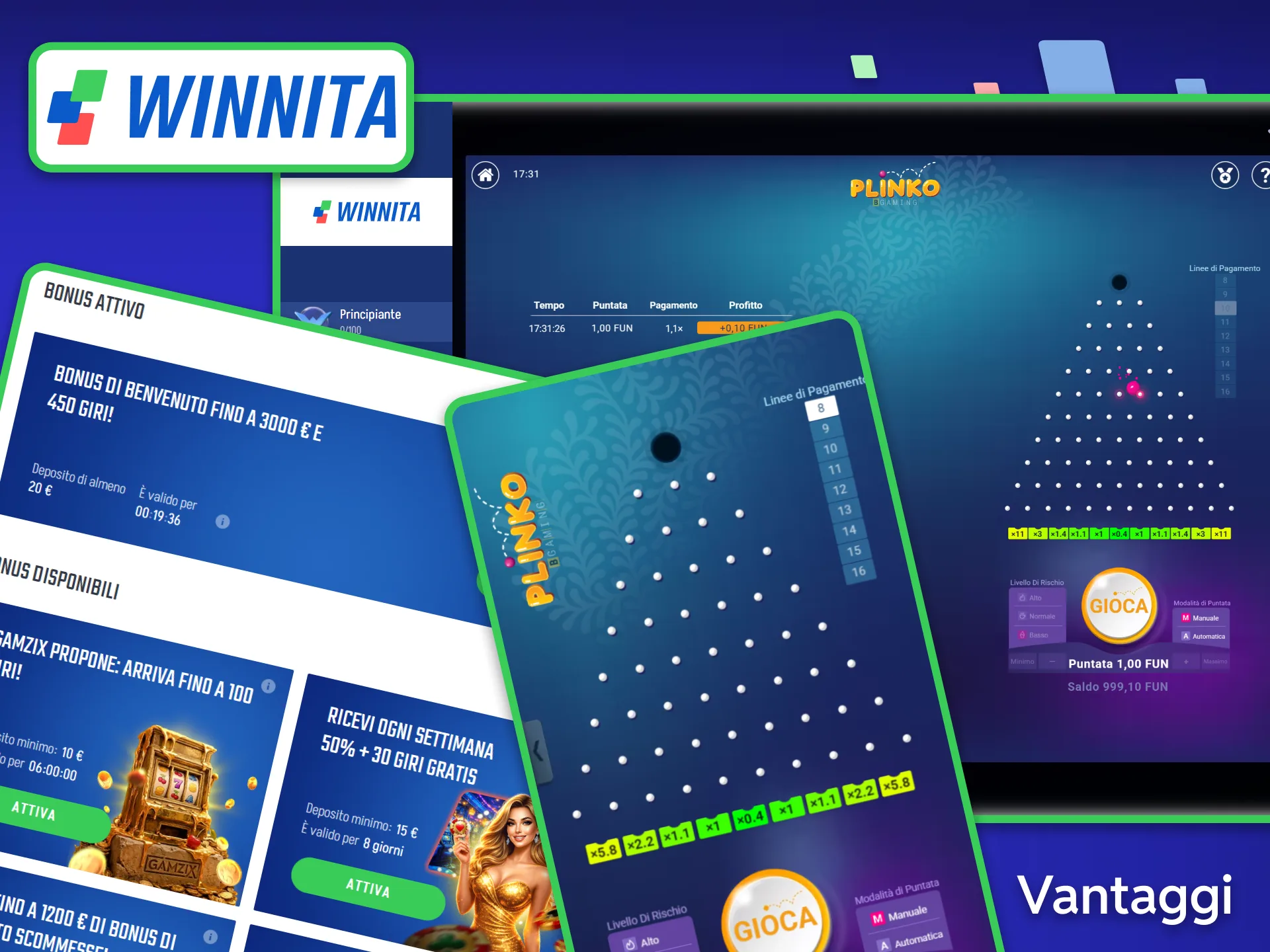 Scopri tutti i vantaggi di giocare a Plinko su Winnita.